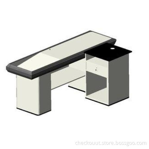 White Stainless Steel Cashier Counter Desk 2500x1100x850mm
